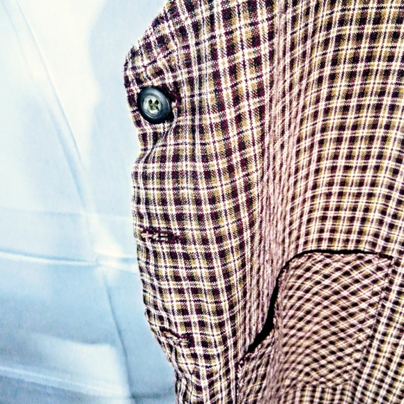 Women's JLNY Maxi Large Cottagecore Prairie Brown Plaid Pinafore Dress - Picture 7 of 8